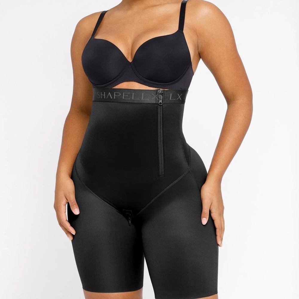 High-Waist Black Sculpting Bodysuit